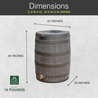 Good Ideas Rain Wizard Water Collection Barrel, 50 Gallon, Oak, 2 Pack - Image 3