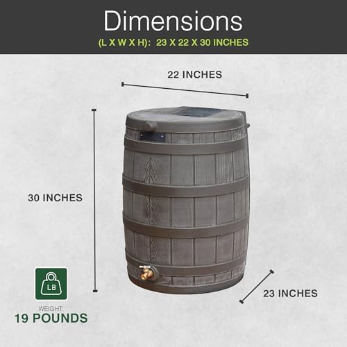 Good Ideas Rain Wizard Water Collection Barrel, 50 Gallon, Oak, 2 Pack - Image 3