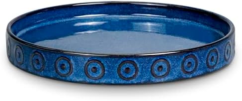 Eightpot Plant Pot Saucer - 11.4 Inch Plant Saucer for Outdoors Ceramic Plant Tray for Indoors No Holes Large Plant Drip Trays Round Flower Pot Saucer Plant Dishes to Catch Water Blue by Eightpot