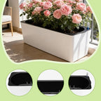 Fenteer Self Watering Planter Plant Pot Container Automatic Water Absorbing Flower Pot PP Material Breathable Detachable Design Suitable for Balcony, 49.4x16.8x17cm - Image 3