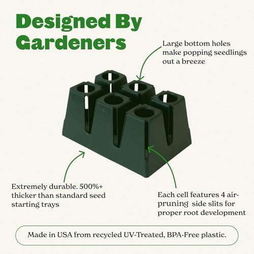 Epic Gardening 6-Cell Seed Starter Tray - 24 Trays - Sage Green - Image 4