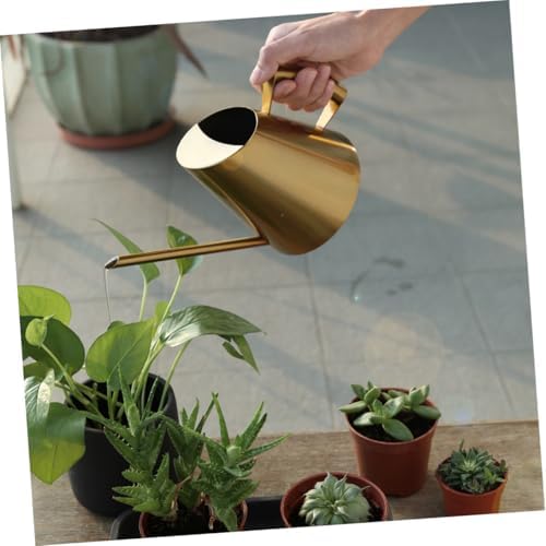 400ml Stainless Steel Watering Can for Indoor Plants, Golden - Image 3