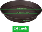 2 Pack of 26 inch Plant Saucer Round, 4.2" Depth Tray, Large Deep Plant Saucers for Pots, Heavy Duty Plastic Flower Plant Water Trays for Indoors Outdoor, Plant Drip Trays (Brown) - Image 2