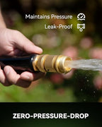RainPoint Quick Connect Brass Fittings (2 Sets) & 16" Metal Watering Wand – 9 Spray Patterns, Heavy-Duty Garden Hose Sprayer Nozzle with Instant Connection, Leak-Free, Universal 3/4" GHT - Image 2