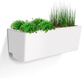 Glowpear Self Watering Planter Box - 23.6", White - UV Stable, Scalable Wall Mounts Plant Pot with Water Gauge, Indoor Outdoor for Vegetables, Flowers, Herbs, and Succulents, Gardening by Glowpear