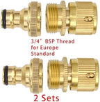 Heavy Duty Brass 1-2-4 way Splitter Garden Hose Hexagonal Connector with Comfortable Grip Shut Off Valves Adapter for Water Tap(Maleconnector EU) - Image 2