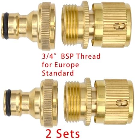 Heavy Duty Brass 1-2-4 way Splitter Garden Hose Hexagonal Connector with Comfortable Grip Shut Off Valves Adapter for Water Tap(Maleconnector EU) - Image 2