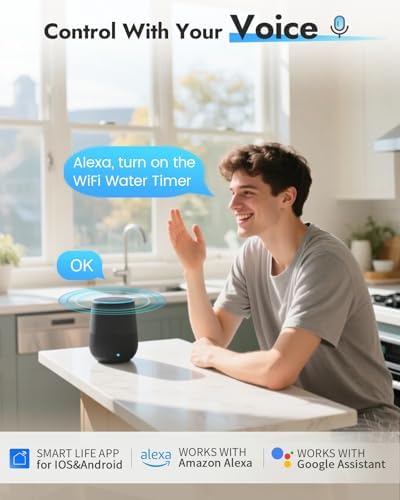 Insoma 2-Zone WiFi Water Timer Brass Inlet Outlet, Smart Sprinkler Timer, No-Gateway 2.4GHz, APP Remote Control WiFi Hose Timers, Voice Control with Alexa, Rain Delay and Manual Mode for Lawn Watering - Image 5