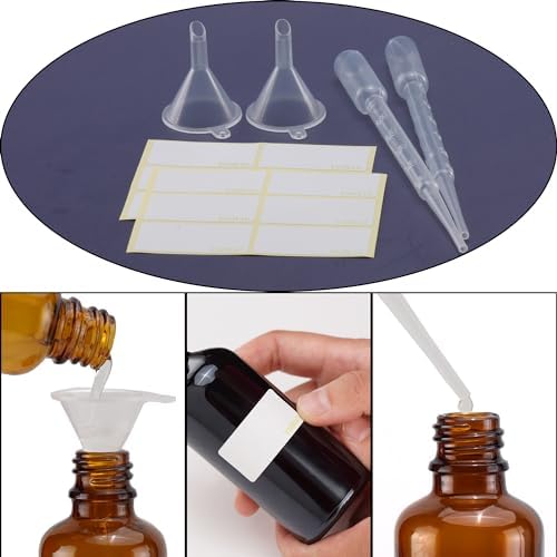 YIZHAO Green Glass Spray Bottles 2oz, with Small Fine Mist Spray, Metal Cap, Refillable for Essential Oil,Travel,Cleaning,Perfume,Aromatherapy,Makeup – 12 Pcs - Image 5