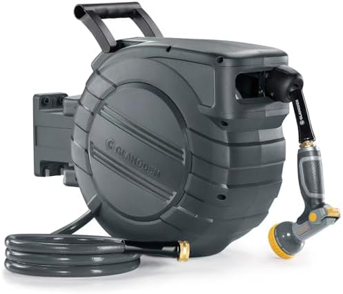 GLAHODEN 1/2 in x 100 ft Retractable Garden Hose Reel with Automatic Rewind by GLAHODENDreamingHouse