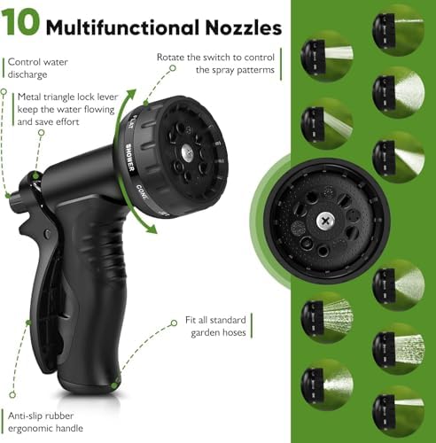 Garden Hose Metal 100FT, Stainless Steel Heavy Duty Water Hose With 10 Function Nozzle, No-Kink, Tough & Flexible, Sturdy and Lightweight, Rust Proof for Yard, Outdoor, RV - Image 5