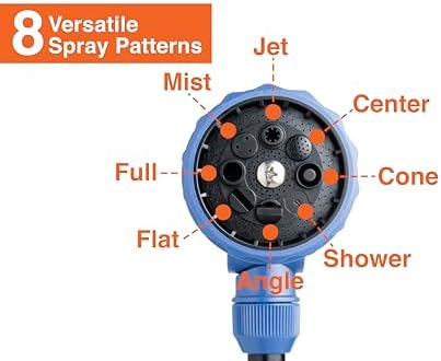 20-Pack with Corvid Adjustable Thumb Control Garden Watering Wand, 19-24 Inch Telescoping Hose Nozzle 8 Spray Patterns, Heavy-Duty Zinc & Aluminum for Precise Watering and Cleaning - Image 4