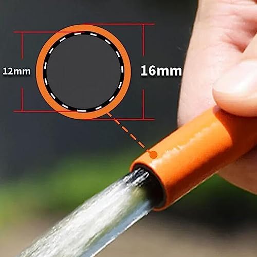 PVC Water Pipe, 1/2" 12mm Garden Hose Pipe Reel Explosion-Proof, 3 Layer Plastic Rubber Tube Irrigation Watering with Connectors Set (Color : Orange, Size : 60m) - Image 2