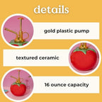 ban.do Tomato-Shaped Plant Mister, Indoor Plant Accessories, Watering Can, Ceramic, 16 oz, Tomato Red - Image 3