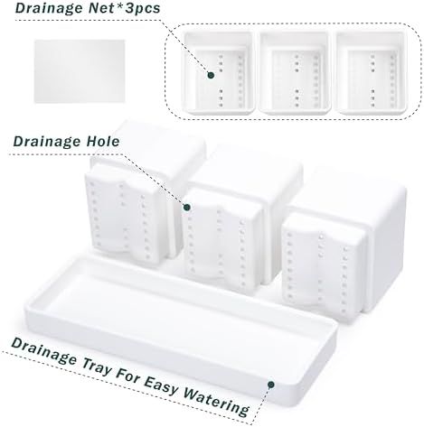 D'vine Dev Plastic Herb Garden Planter Set, White, 76-V-A-1 - Image 5