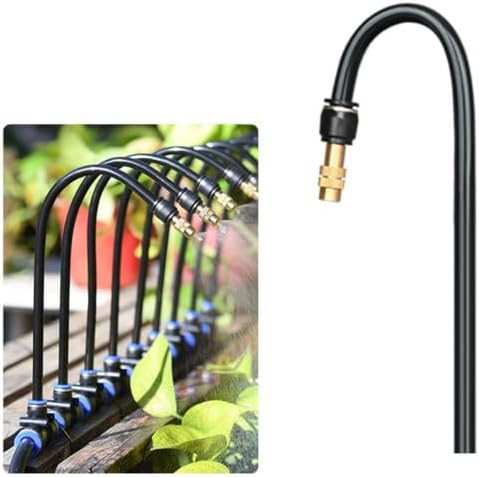 Greenhouse Irrigation Misting Kit, PE Tube Brass Atomizing Nozzles T Fittings, Nursery Plant Humidity Cooling Water Spray System(787inch/20m/65.6ft) by Unknown