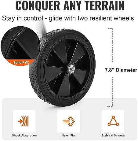 VEVOR Hose Reel Cart, Hold Up to 175 ft of 5/8’’ Hose (Hose Not Included), Garden Water Hose Carts Mobile Tools with Wheels, Heavy Duty Powder-Coated Steel Outdoor Planting for Garden, Yard, Lawn - Image 5