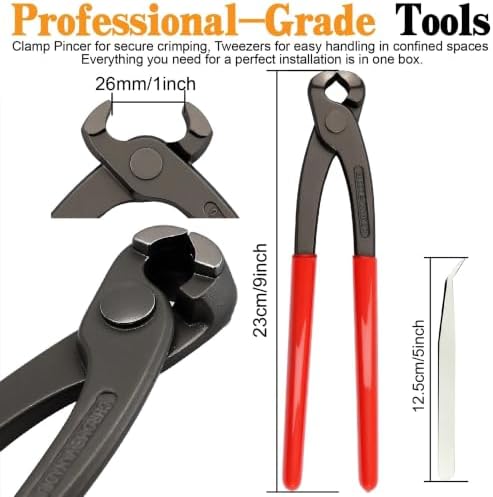 360Pcs 16 Size 5.3-36.1mm Single Ear Hose Clamps Kit with Pliers Tool - Image 6