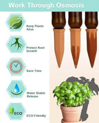 vensovo Terracotta Self Watering Spikes - 24 Pcs Potted Plant Watering Devices Vacation Self-Watering Stakes for Outdoor, Indoor Plants, Wine Bottle - Image 5