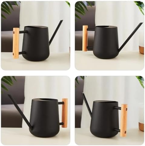 Metal Watering Can with Wooden Grip 900ml for Indoor Plants with Long Spout and Ergonomic Handle, Sturdy Iron Construction House Plant Waterer for Precise Indoor Gardening - Image 3