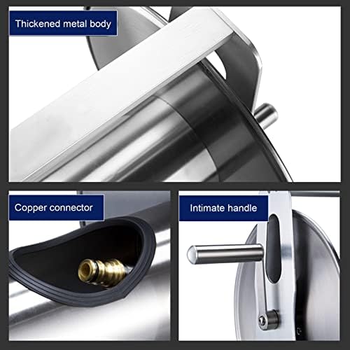 Garden Hose Reel 1/2 Inch Heavy Duty Hose, Outdoor Portable Stainless Steel Hose Storage Stand with Crank, Wall/Floor Mounted Water Pipe Car Roll Hose Holder, Patio Hoses Butler Rack Swivel Bracket - Image 4