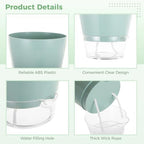 12 PCS Self Watering Planters for Indoor Plants, 6 inch Plastic Flower Pots Assorted Color, Self Watering Succulent Pots, Wick Rope & Clear Saucer Reservoir for Home Office Garden - Image 4