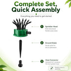 360° Coverage Precision Garden Irrigation Sprinkler, Large Area Coverage Water Saving Irrigation Sprinkler with Spike Base for Yard Lawn Roof Cooling Gardening (4 Pcs) - Image 5