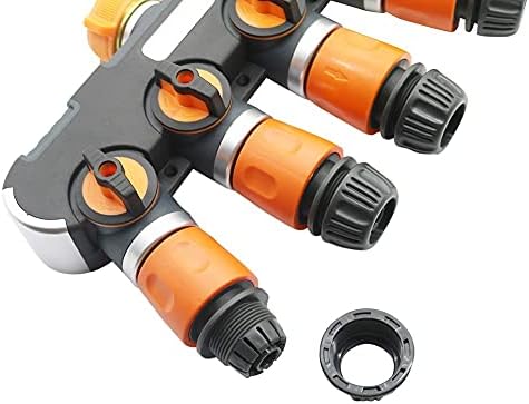 Hose Connector Adapter 4-ways Splitters Valve With Brass Quick Connector, 1/2" Hose Quick Connector Kit Outdoor Garden Tap Hose Connector 1 Set - Image 6