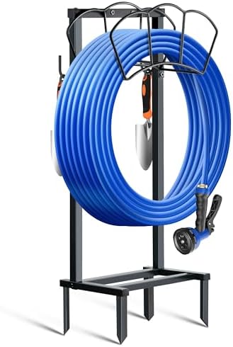 Garden Hose Holder, Heavy Duty Water Hose Holders, Sturdy Metal Hose Stand, Hose Organizer, Water Hose Hanger Rack, Hose Reel Storage Stake hold 150Ft Water Hoses, for Patio, Lawn, Garden by EONFAY