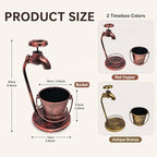 Rustic Faucet‑Shaped Metal Planter, Vintage Bucket Plant Pot, Detachable Multi‑Purpose Succulent Planter Desktop Decor Entryway Yard Decor,Red Copper - Image 6
