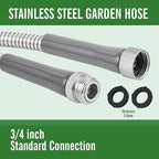 SKYWARD 304 Stainless Steel Lightweight Durable Garden Hose with Female to Male Metal Connector,Flexible, Leak-Proof,Easy to Use & Store Water Hose, High Water Flow (30ft) - Image 2