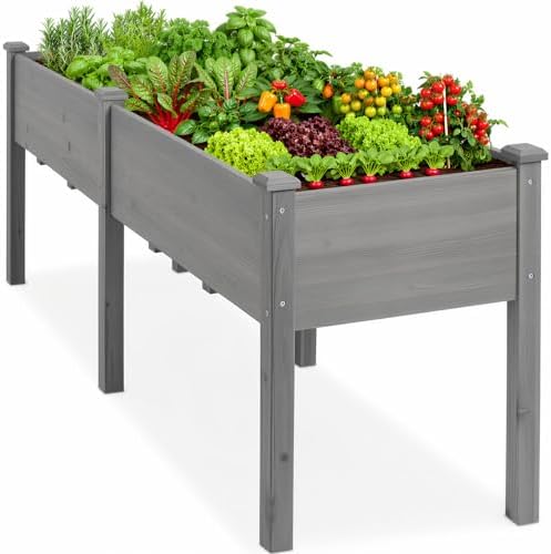 DUMOS 72x23x30 Inch Raised Garden Bed, Elevated Wood Planter Box with Legs by DumosLifestyle
