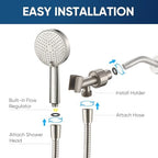 Cobbe® All Metal 3-Spray Shower Head with Handheld - Solid Stainless Steel Showerhead, High Pressure Detachable Shower Wand with Hose & Adjustable Bracket - WIDE, MASSAGE and MIST (Brushed Nickel) - Image 7