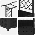 Raised Garden Bed with Trellis and Roof, Black Planter Box - Image 6