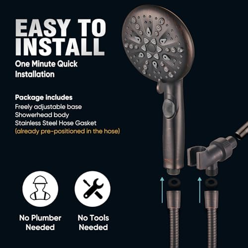 Cobbe 9 Spray Modes Handheld Shower Head, Water-Saving, ORB - Image 7
