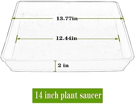 LWALRS Square Plant Saucer 14 Inch 5 Pack, Durable Plastic Plant Trays Plant Pot Saucers, Square Planters for Indoors and Outdoors Plants, Garden Large Plant Saucers for Pots Black. - Image 2