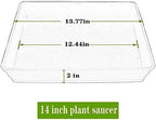 LWALRS Square Plant Saucer 14 Inch 5 Pack, Durable Plastic Plant Trays Plant Pot Saucers, Square Planters for Indoors and Outdoors Plants, Garden Large Plant Saucers for Pots Black. - Image 2