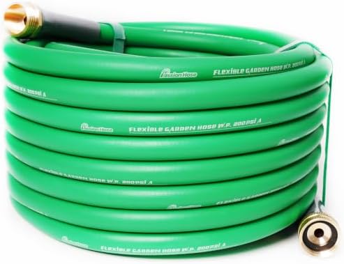 Garden Hose 50 ft, Slim Lightweight All-Weather Water Hose, Flexible and Durable, Leak-Free Connections, EPDM Rubber Hose for Patio, Lawn (Green) by Unknown