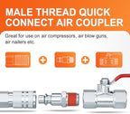 GASHER 3/8 Inch Body Size, M-Type Plug, 3/8 Inch Male Pneumatic Plugs(30-Pack) - Image 7