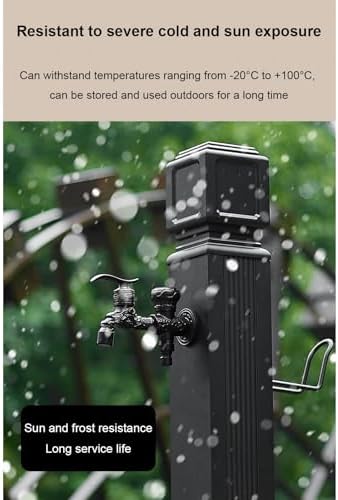 Full Copper Garden Water Column,Frost Free Spigot Unique Carving,Outdoor Hose Extender Garden Watering Tool,Garden Tub Faucet With Hose Holder Freestanding,for Garden Irrigation/Car Wash/Watering Flow - Image 5