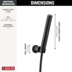 Delta 2-Setting Matte Black Wall Mount Handheld Shower Head with ProClean Spray, Hand Held Shower Head and Hose with High Pressure Spray, Matte Black 55537-BL - Image 4