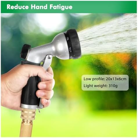 Pressure Metal Water Nozzle Sprayer With 7 Spray Patterns Heavy Duty Garden Water For Watering Plants Washing Cars&Pets Nozzles - Image 2