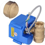 BRRNOO Solenoid Valve, Automatic Water Shut Off Valve with Switch Indication Brass Motorized 5 Wire DC12V Through Electric Ball - Image 2