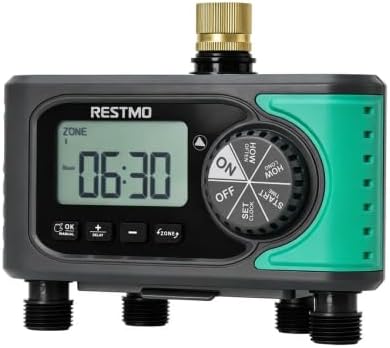 RESTMO 4-Zone Sprinkler Timer, Programmable Water Timer for Garden Hose by Restmo