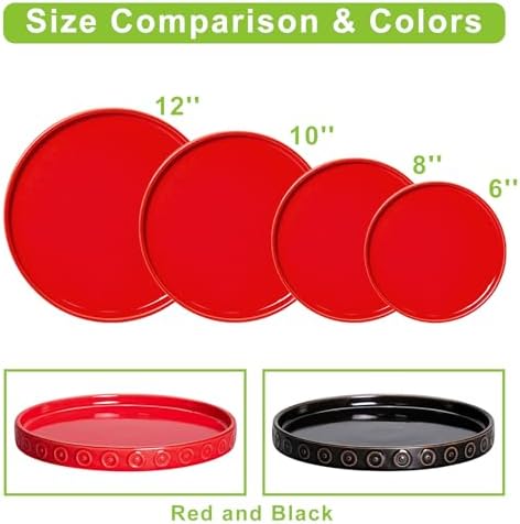 Eightpot Plant Drip Trays 9.3 Inch, Ceramic Plant Saucer, Plant Saucers for Indoorss Outdoors, Round Plants Plates to Catch Water, Modern Plant Pot Tray, Decorative Plants Dishes to Catch Water, Red - Image 7