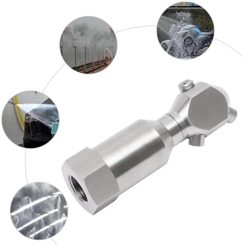 3/4" Portable Rotary Cleaning Nozzle with 3 Jet, Head Internal Thread Washing Nozzle 360° Rotating Stainless Steel Washing Spray Nozzle for Indoor/Outdoor Cleanings (1/2" Internal Thread) - Image 5