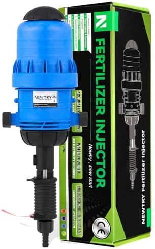 NEWTRY 1:250 to 1:25 Fertilizer Injector for Drip Irrigation Adjustable Water Powered Dosing Pump 3/4" NPT by NEWTRY