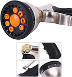Hose Spray Nozzle, Metal Garden Hose Nozzle, Heavy Duty Water Hose Sprayer with 9 Adjustable Patterns Outdoor Hose Nozzles for Hand Watering Plants and Lawn, Car Washing, Pa - Image 5