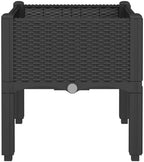 Garden Planter Box with Legs 15.7x15.7x16.5 Elevated Black PP - Image 4