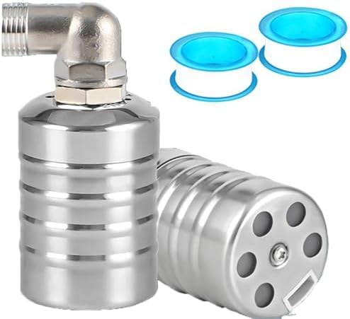 2 Packs Automatic Water Trough Float Valve Water Level Control Float Valves Float Ball For Tank And Pool Auto Shut Off Floating Valves Stainless Steel Home Accessories (3/4",Side Water Inlet) by Unknown